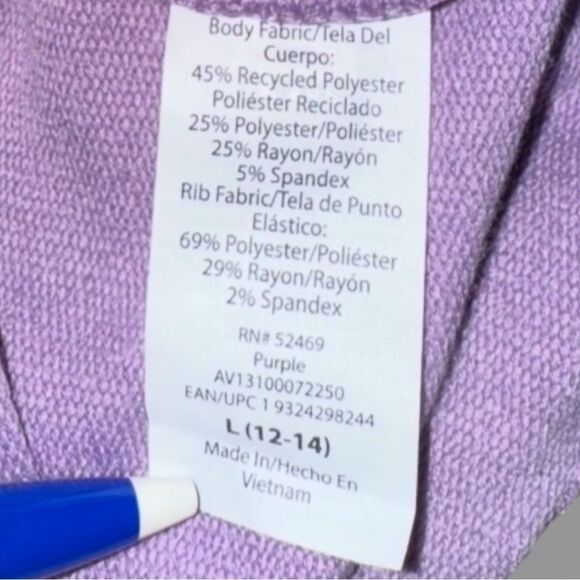 Avia Top Light Purple Y2K-Inspired Wrap Thumbholes Activewear Women’s L (12/14) - Picture 10 of 16